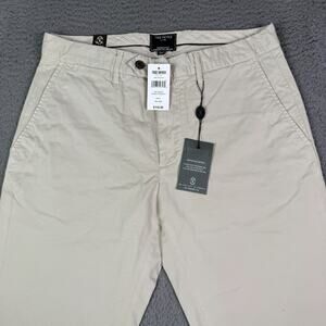 Todd Snyder Pants Mens 32x34 Bone Khaki Tab Front Chino Straight Fit Stretch NEW